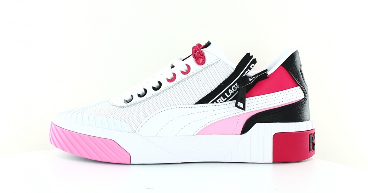 Puma Cali Karl Lagerfeld Blanc Noir Rose Fluo