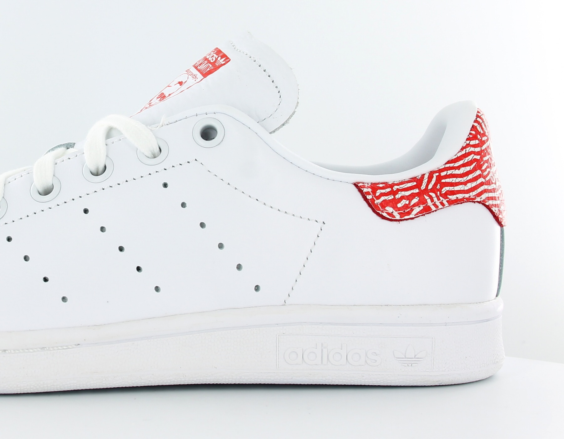 Adidas Stan Smith femme Blanc rouge craquel S76664