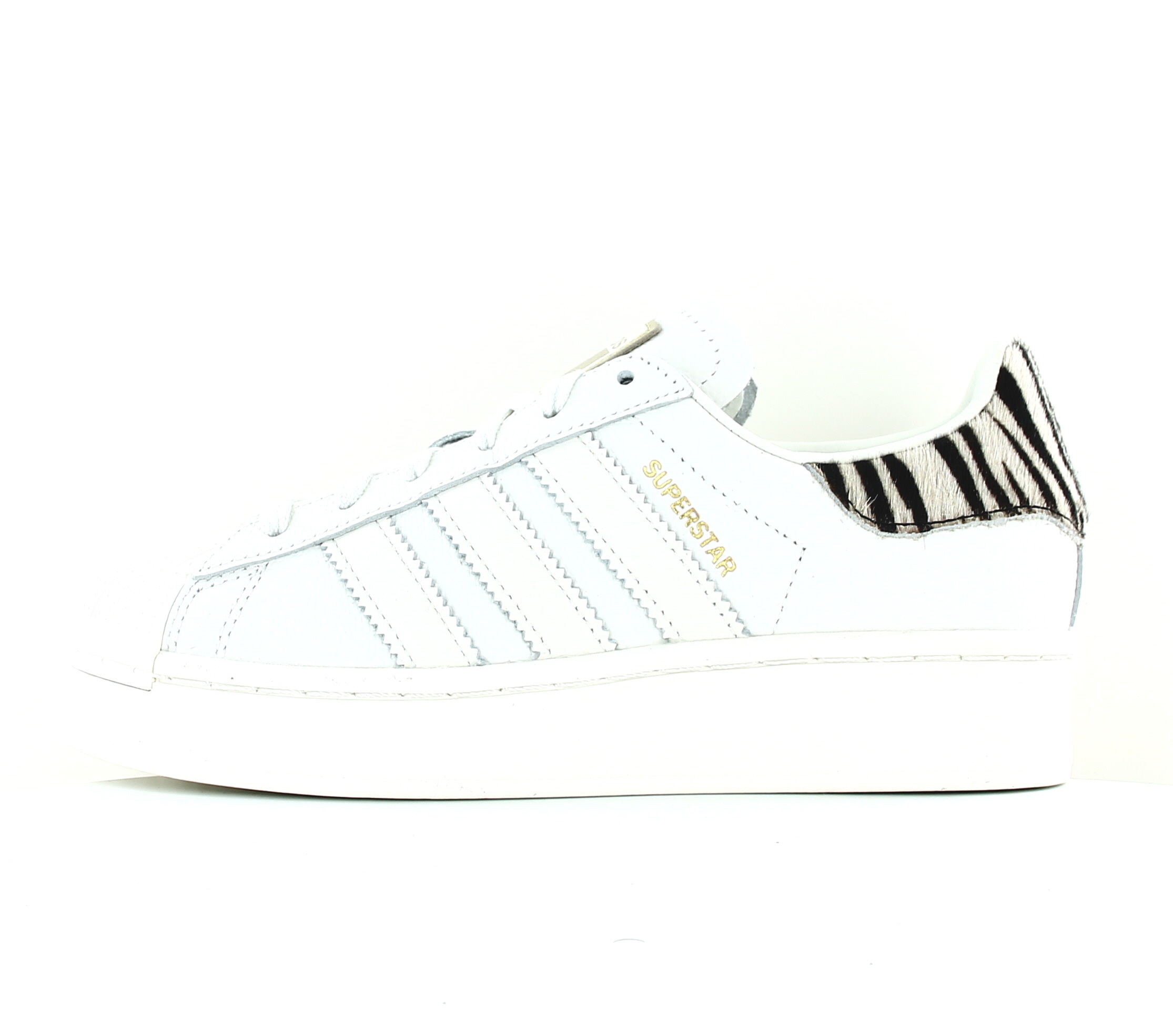 Adidas Superstar bold Blanc cass zebre FV3458