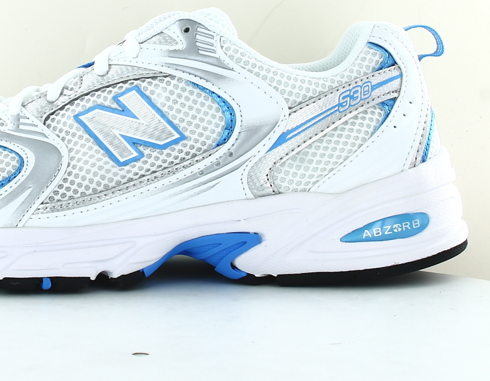 New Balance 530 Blanc bleu ciel argent