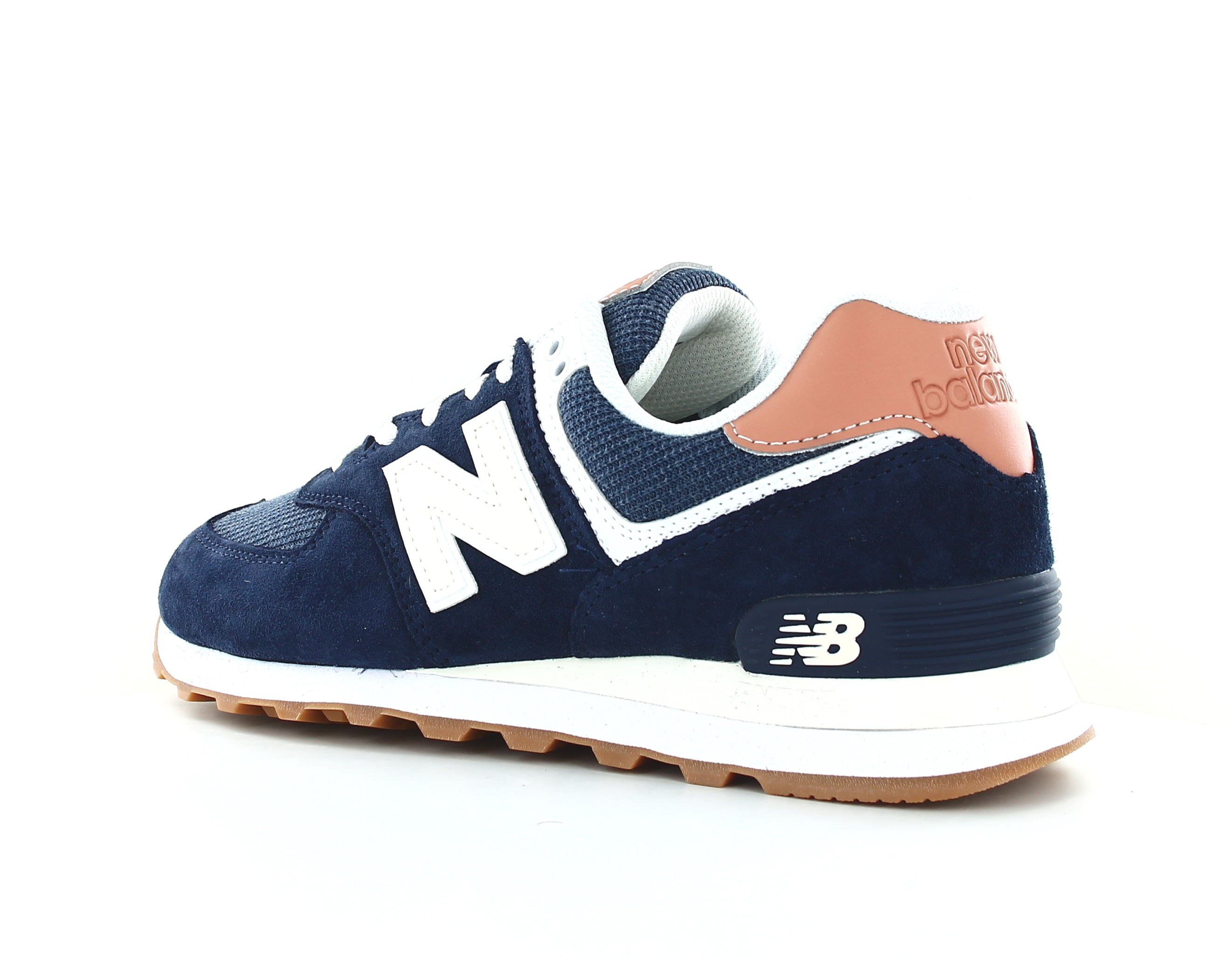 New Balance 574 Bleu marine blanc beige gomme