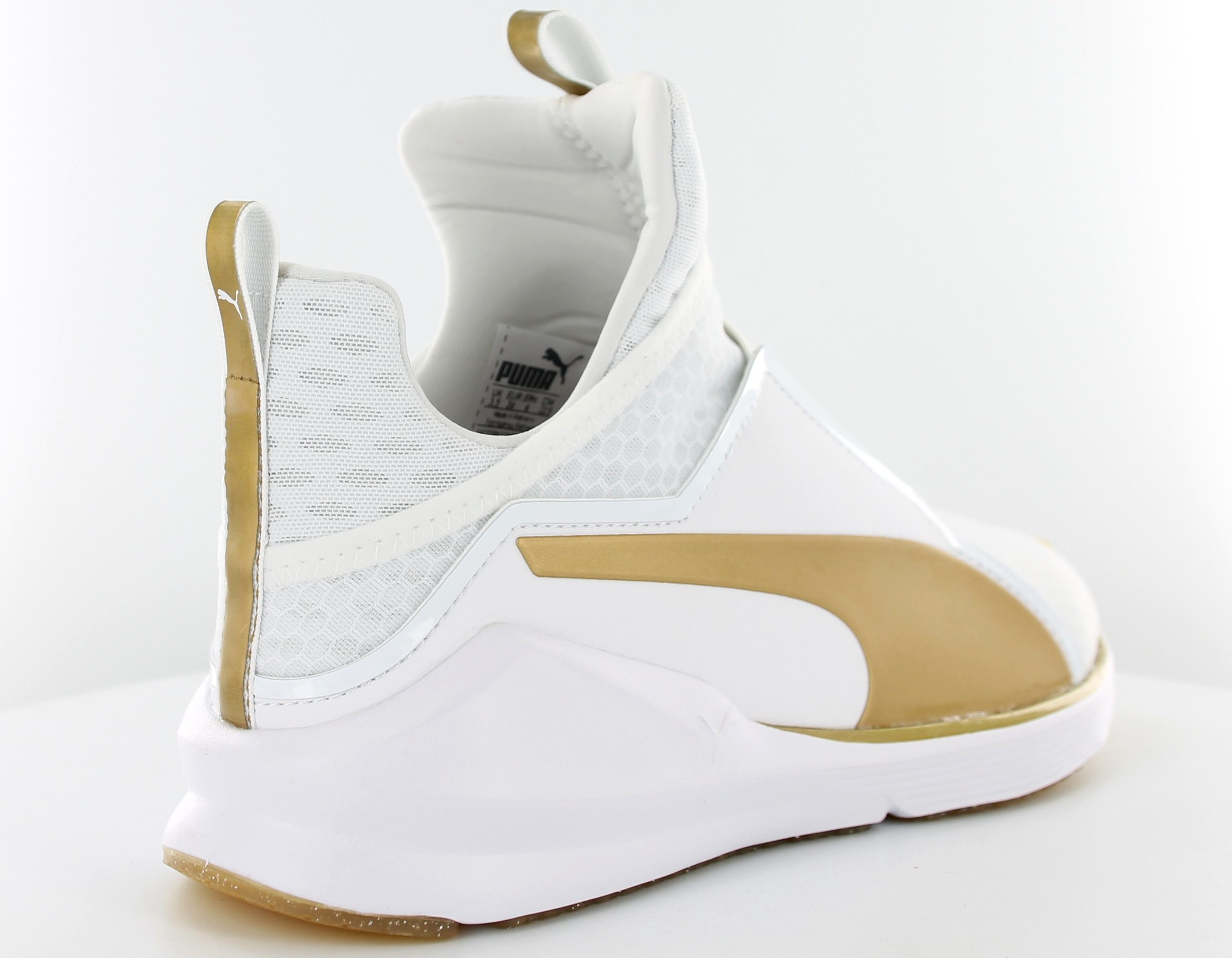 Puma fierce strap white and gold best sale