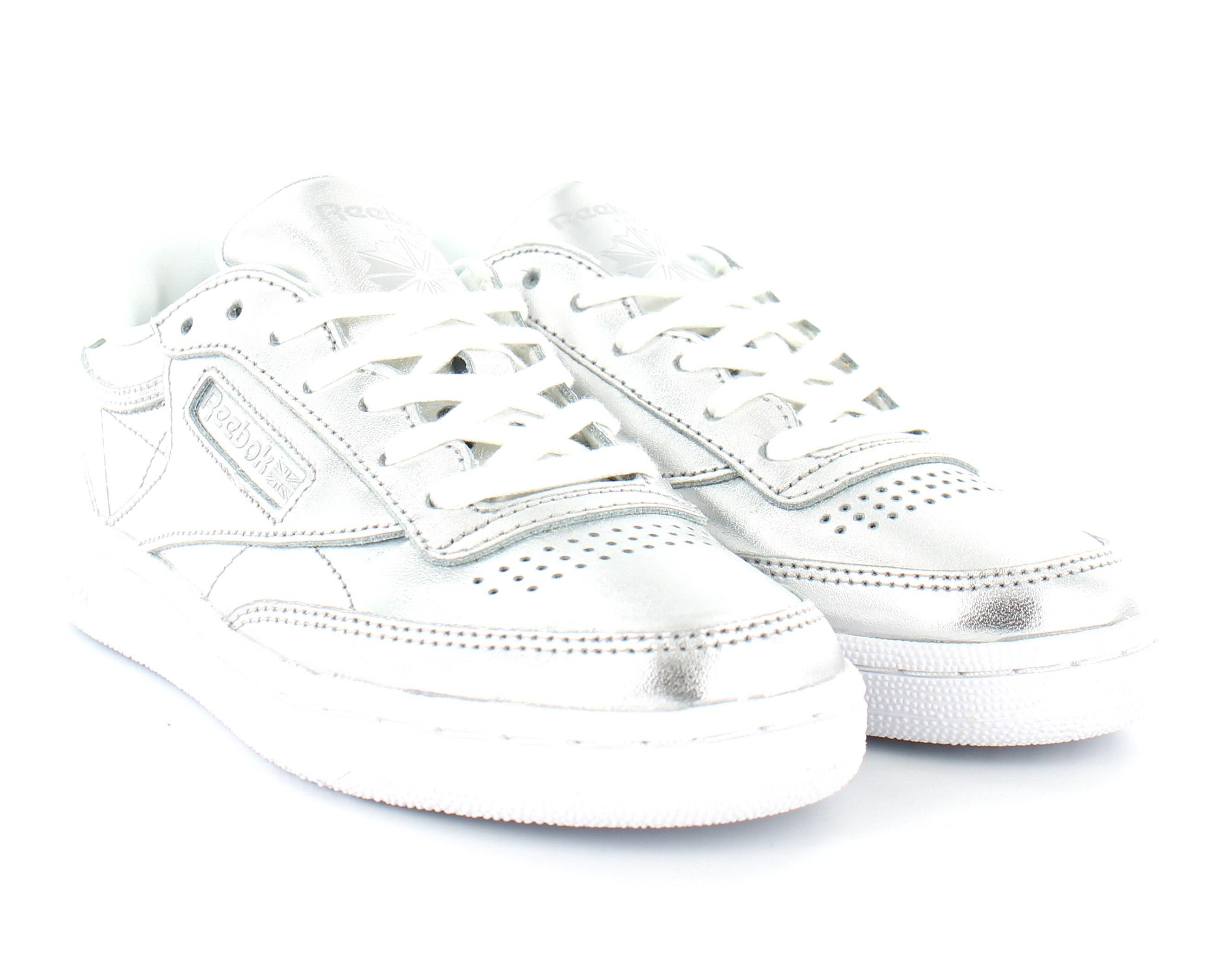 reebok club c 85 shine argent