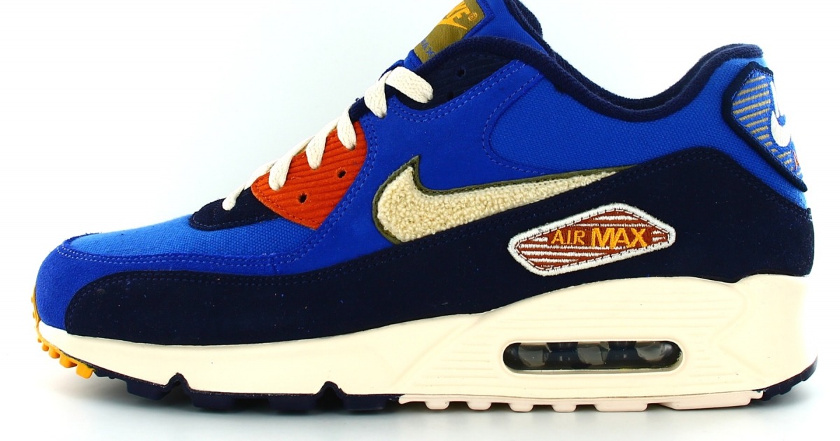 Nike Air max 90 premium se Bleu beige orange 858954 400