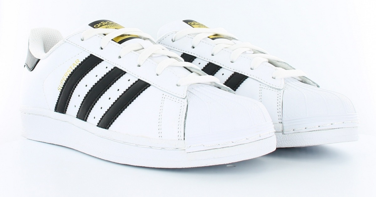 adidas superstar blanc noir or