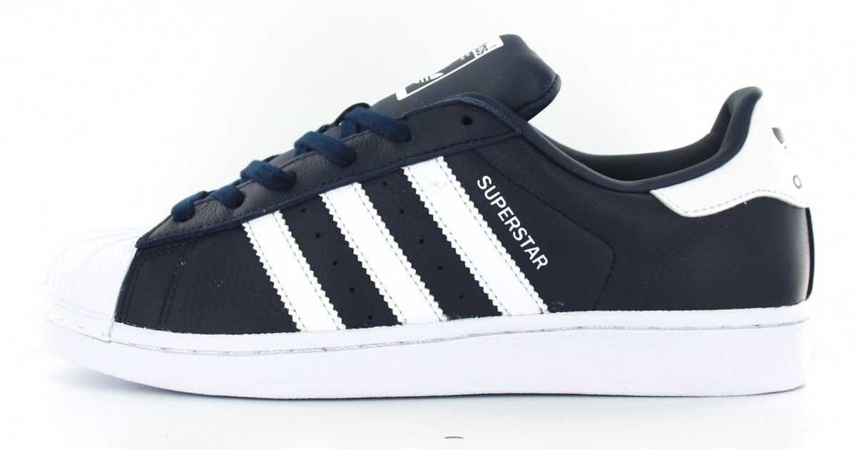 superstar blanche bleu marine