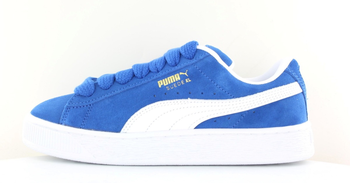 Puma suede store bleu blanc