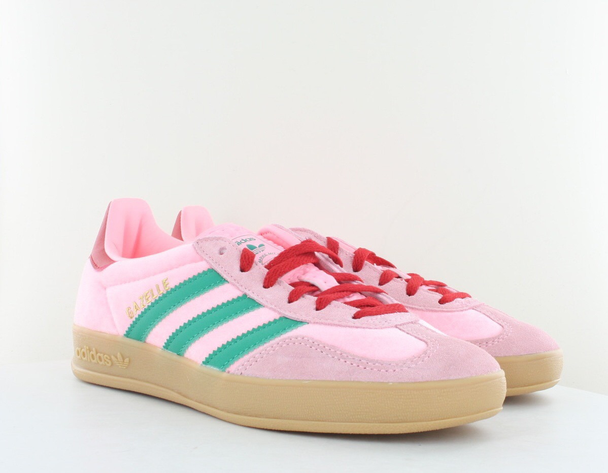 Adidas Gazelle indoor rose satin vert rouge