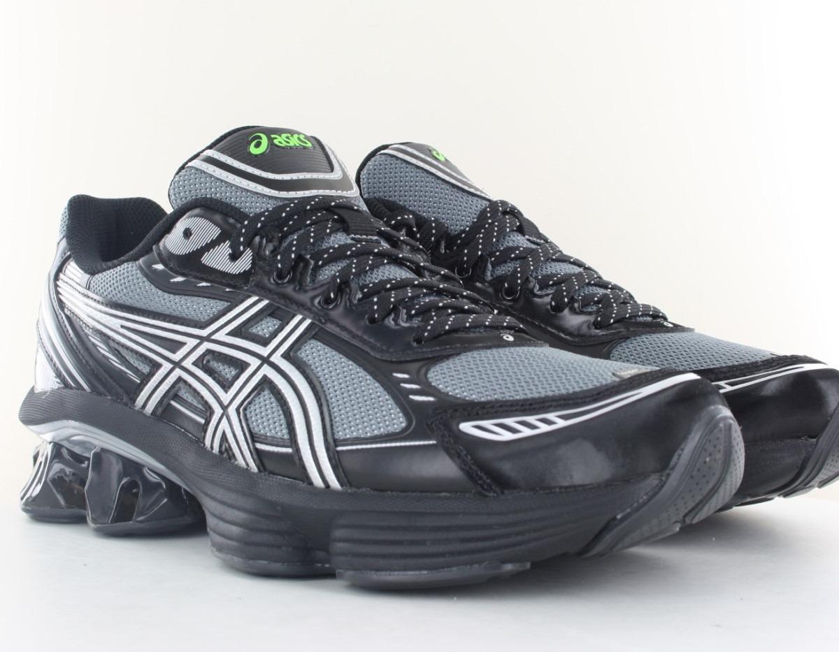 Asics Gel kinetic fluent noir gris argent vert fluo