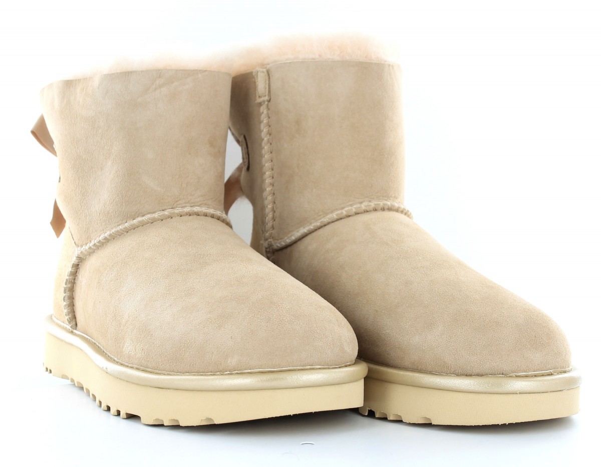 Ugg Mini Bailey Bow II Metallic Beige