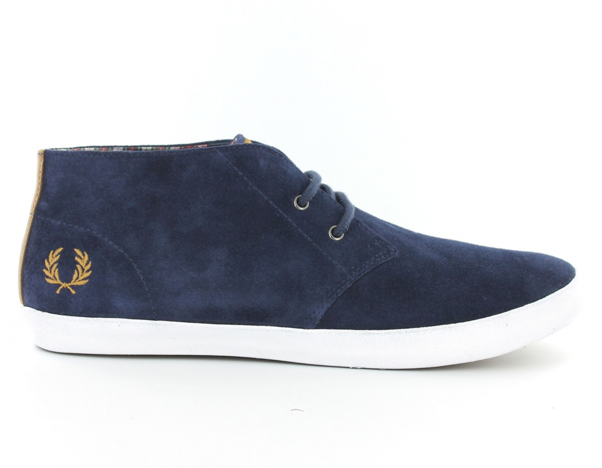 Fred Perry Byron Suede mid F. Perry BLEU/MARRON