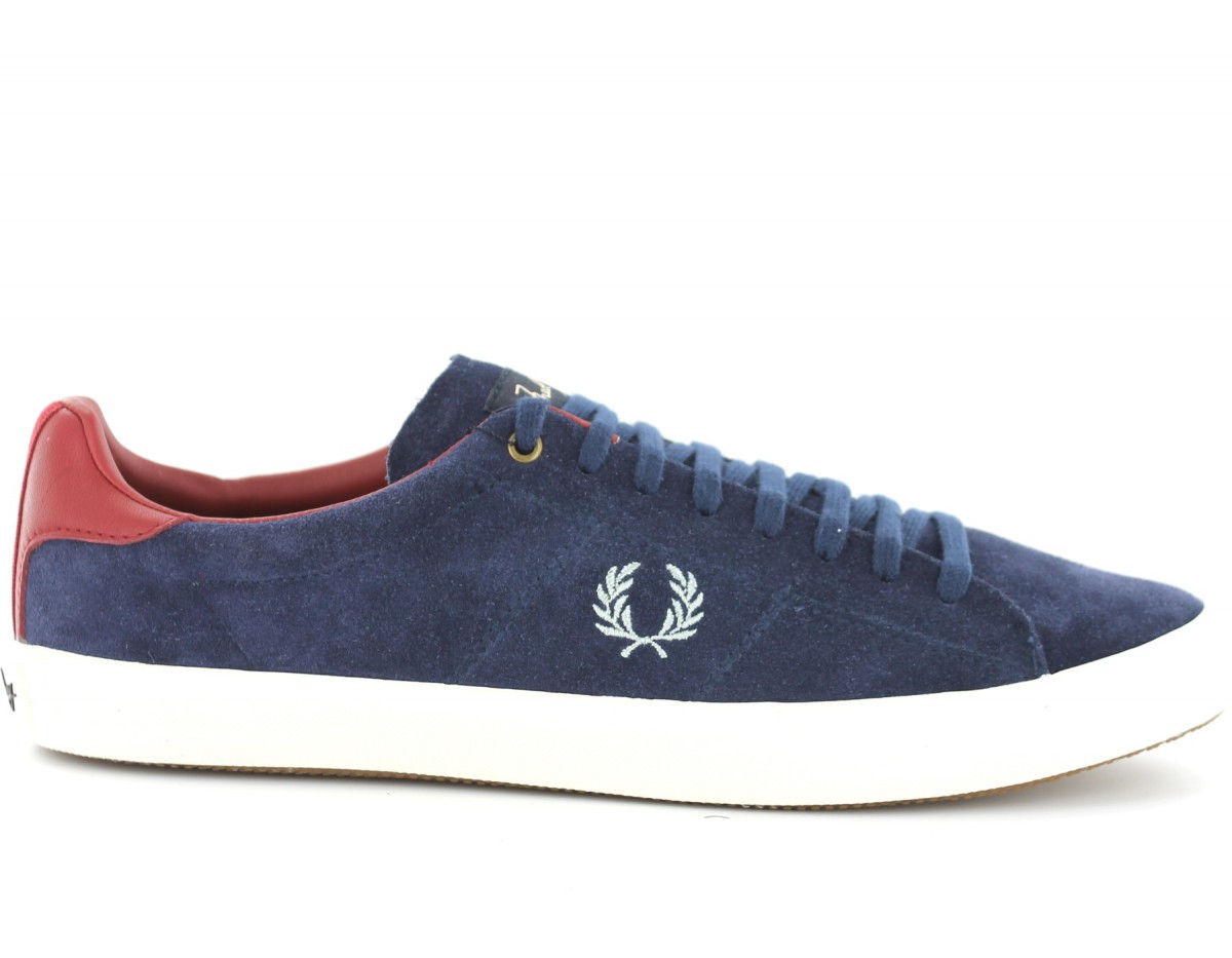 Fred Perry Howells suede BLEU/ROUGE