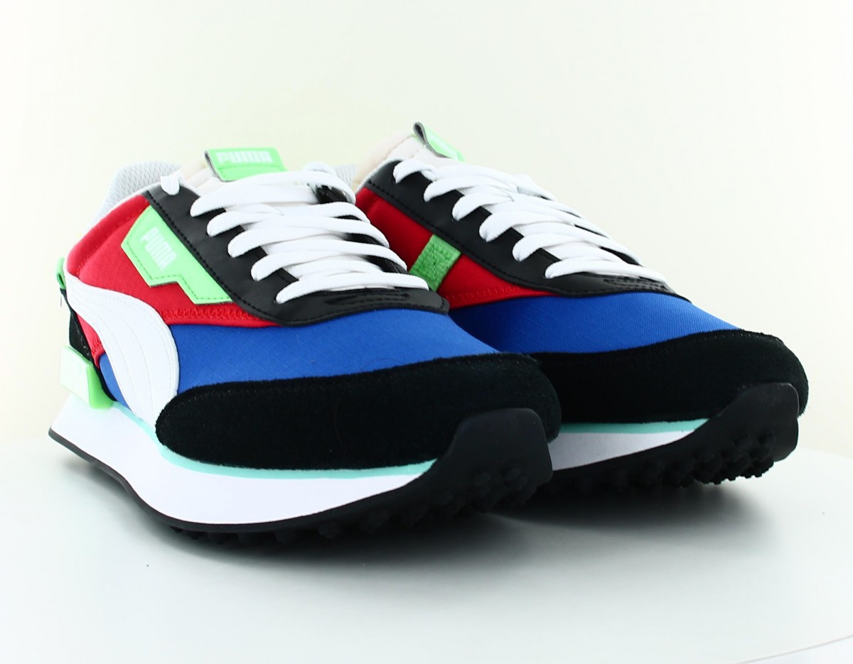 Puma Future rider play on bleu noir rouge 