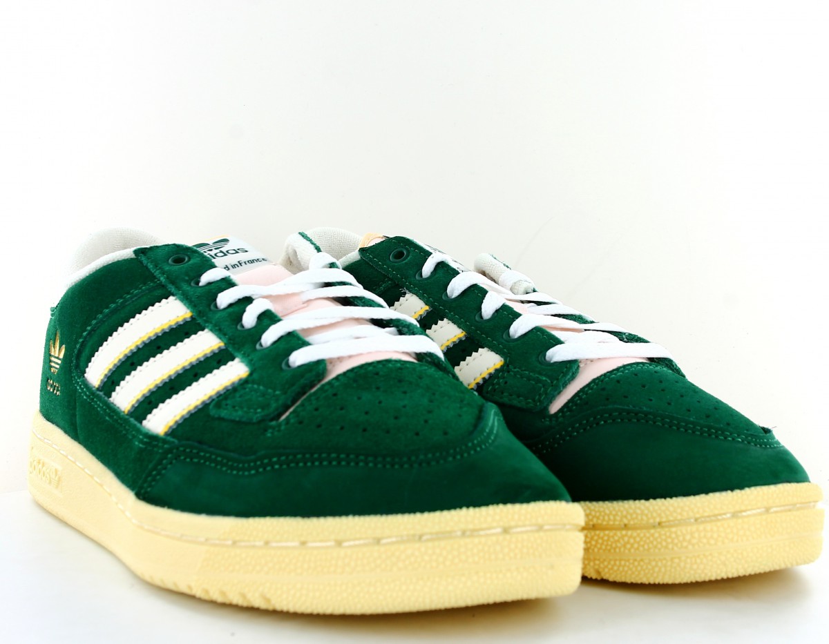 Adidas Centennial 85 low suede vert blanc jaune beige