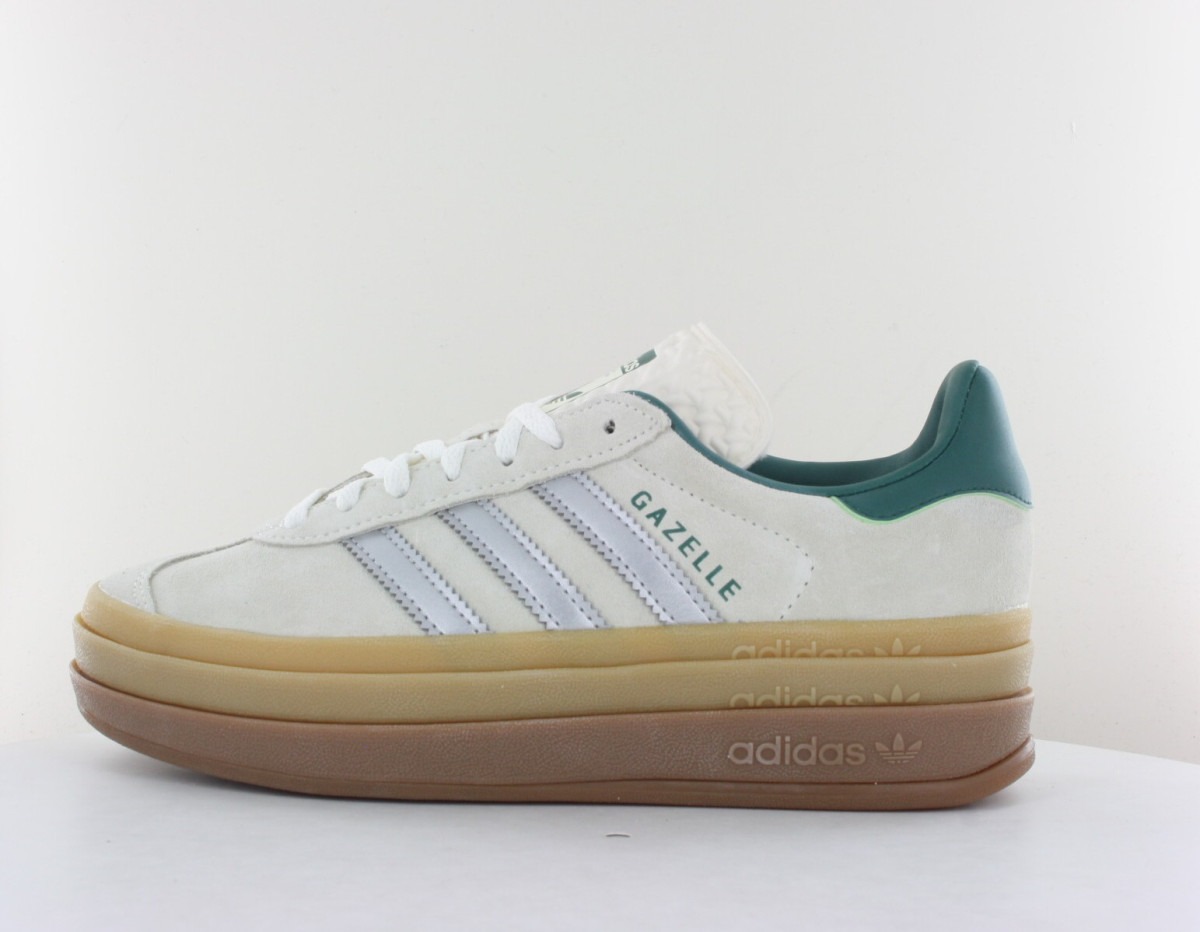 Adidas Gazelle bold beige argent vert