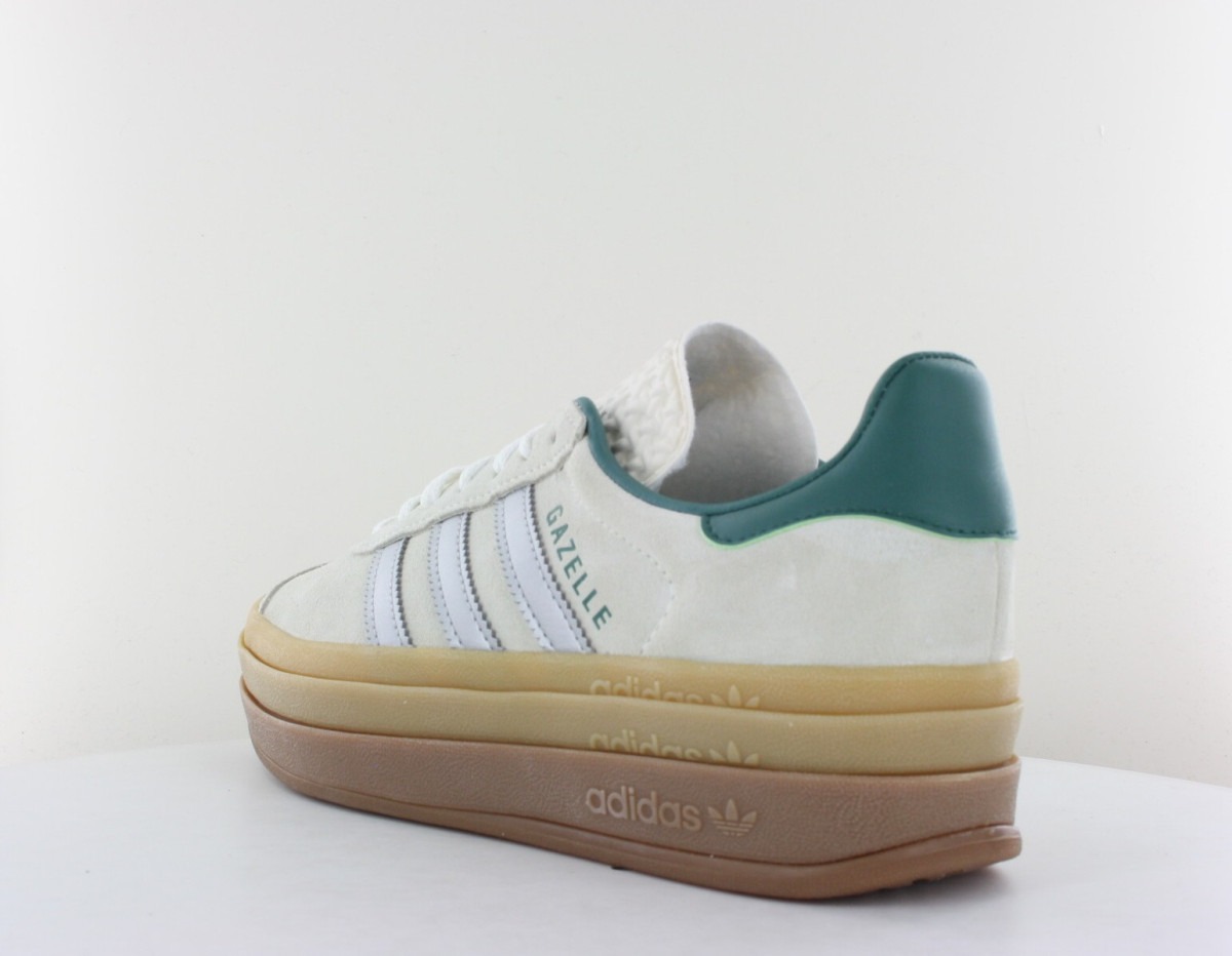 Adidas Gazelle bold beige argent vert