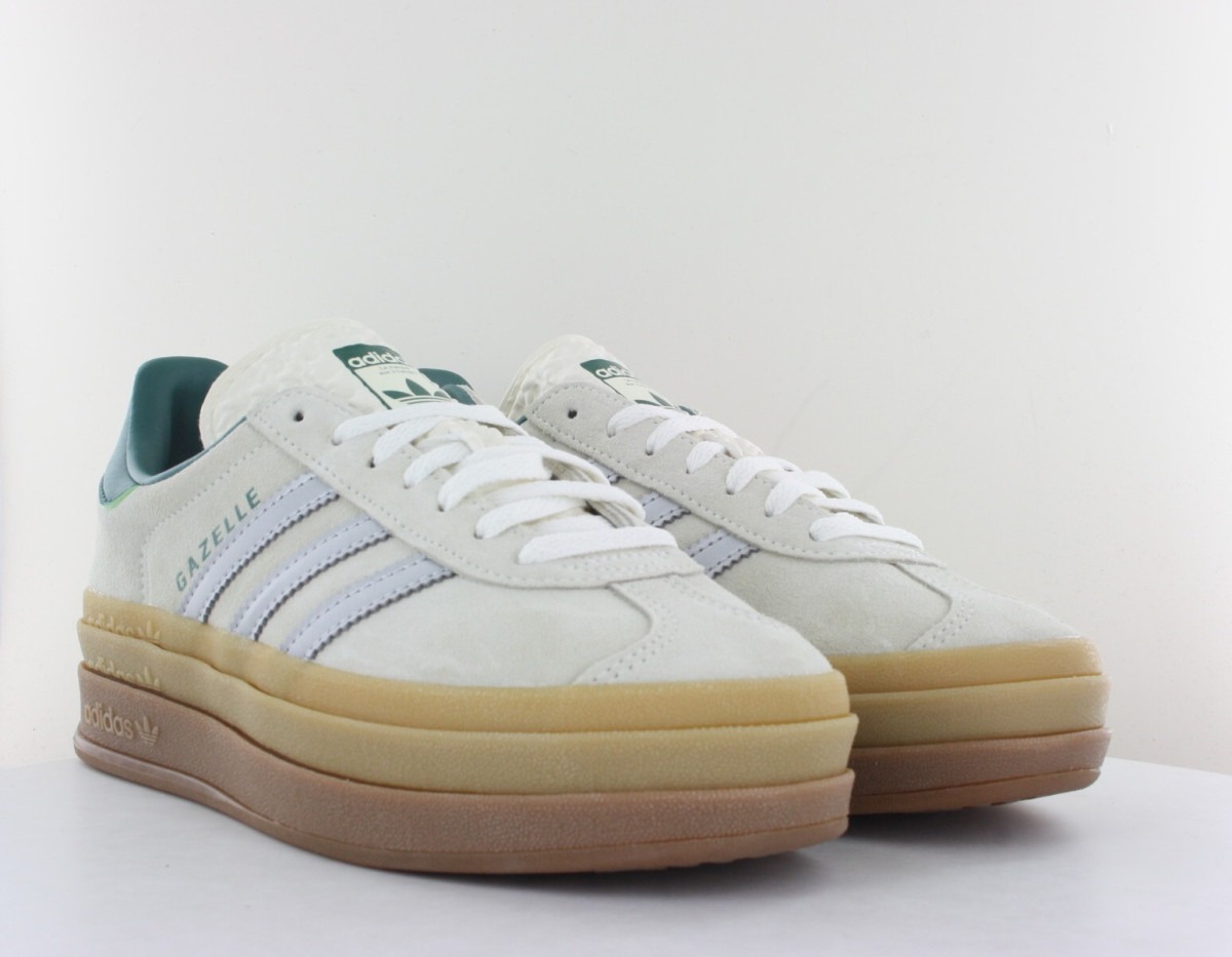 Adidas Gazelle bold beige argent vert