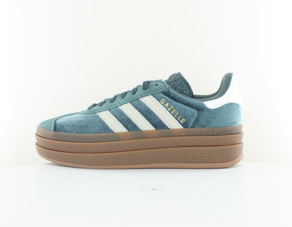 Adidas Gazelle bold vert satin beige