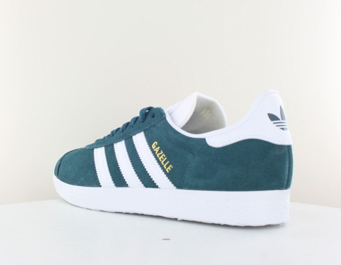 Adidas Gazelle vert canard blanc or