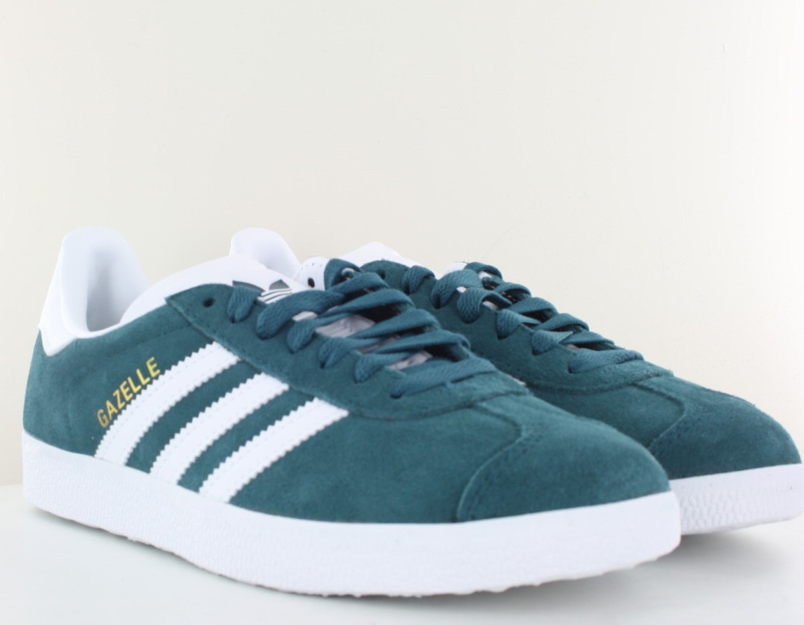 Adidas Gazelle vert canard blanc or