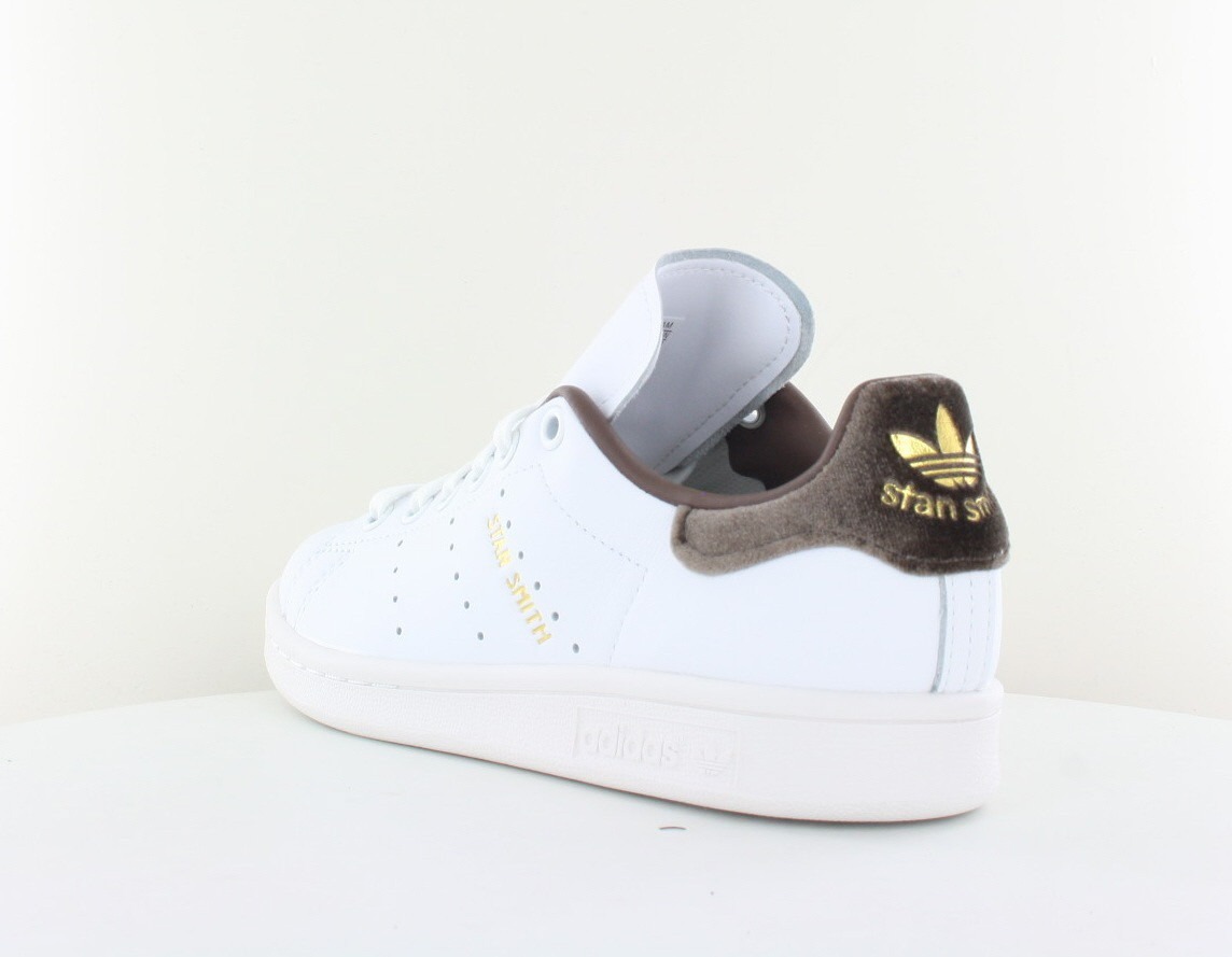 Adidas Stan smith blanc marron or