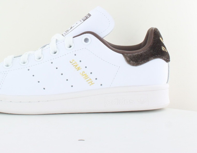 Adidas Stan smith blanc marron or