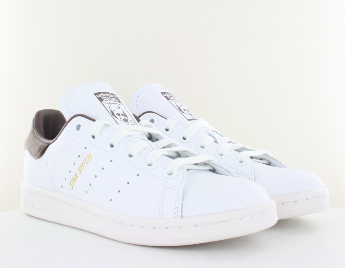 Adidas Stan smith blanc marron or