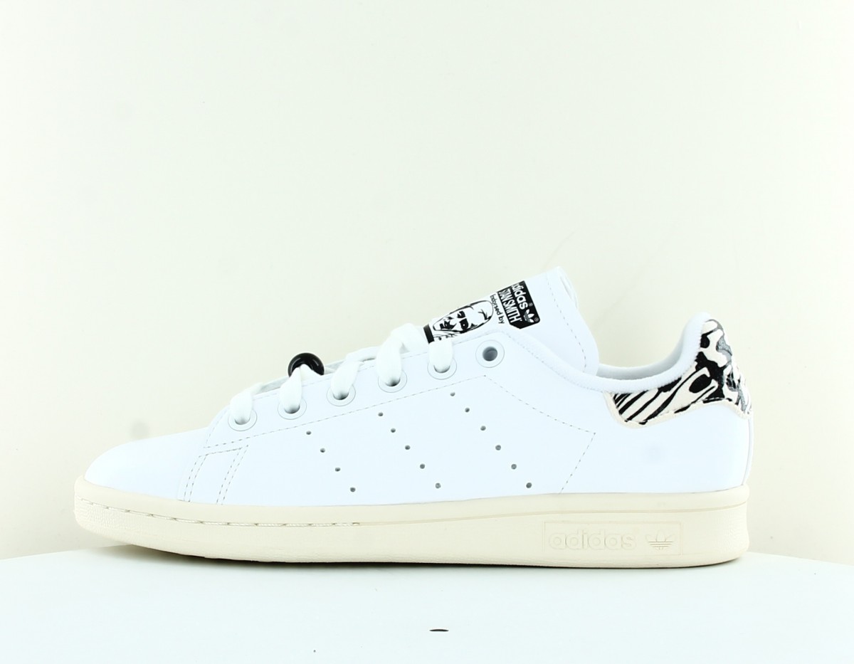 Adidas Stan smith print femme blanc beige noir