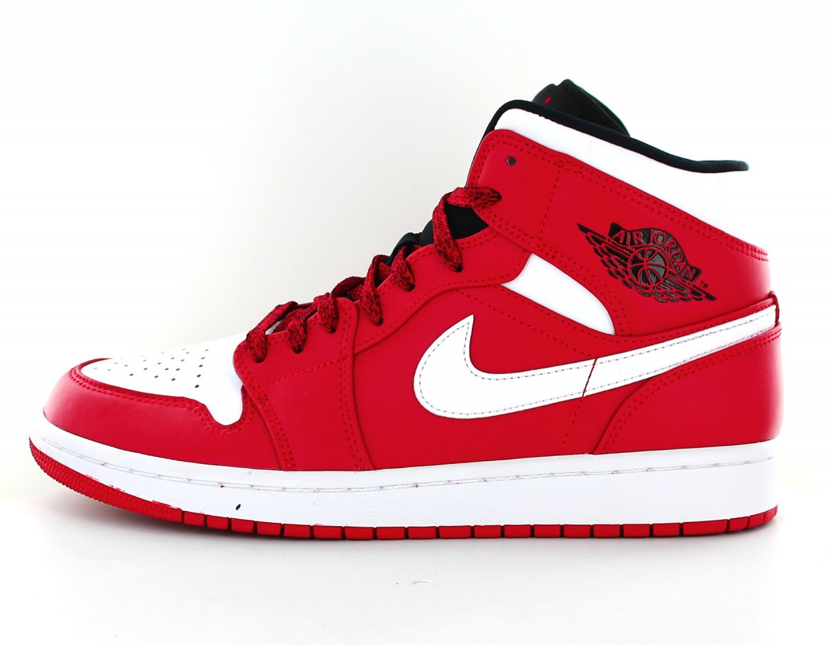 air jordan 1 mid blanche rouge