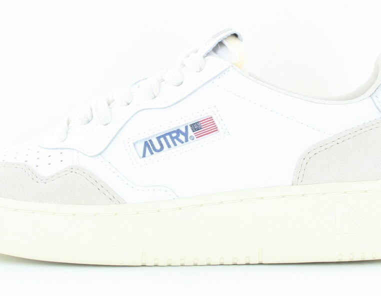 Autry Autry 01 suede blanc beige argent