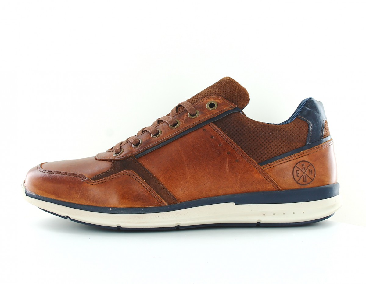 Bullboxer bull boxer sneaker marron cognac bleu