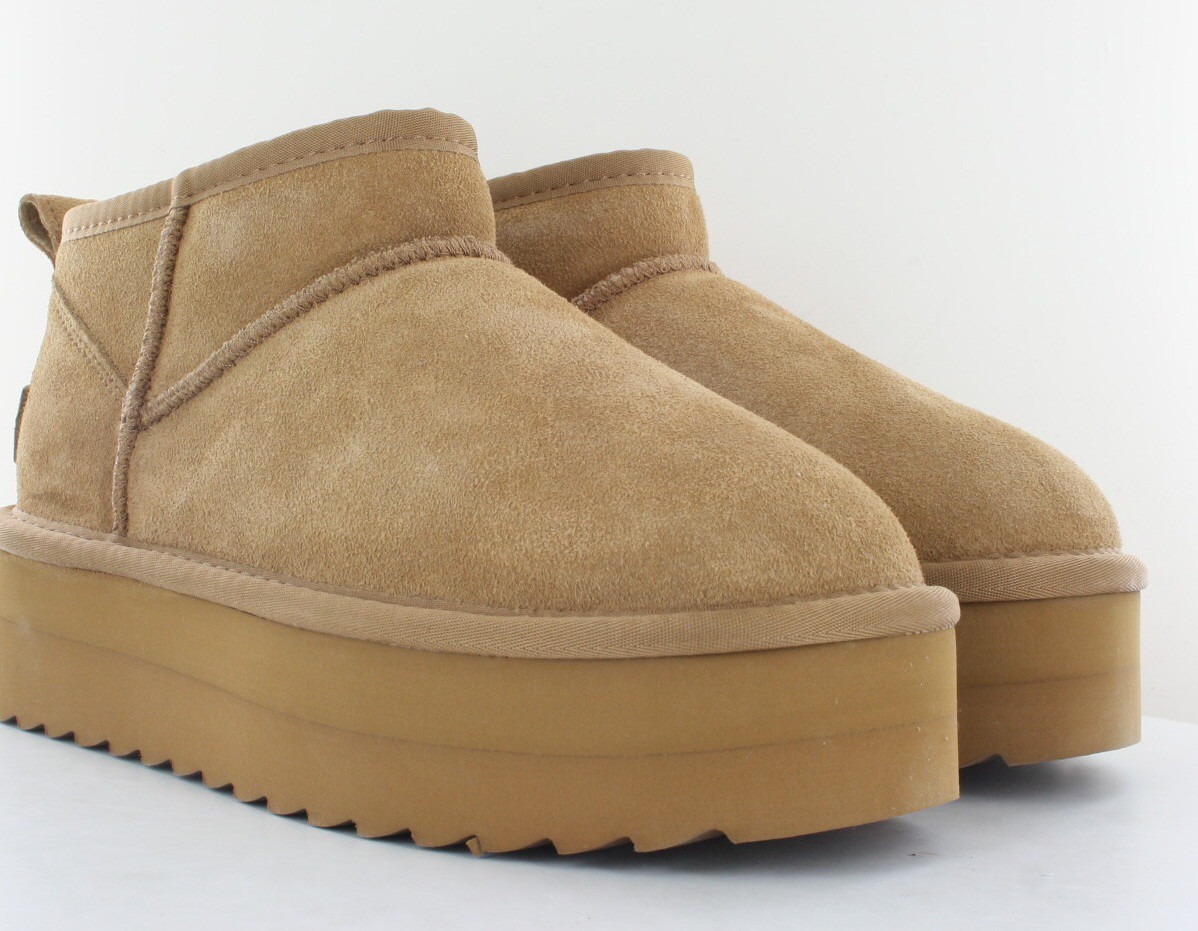 Color Of California Platform winter boot tan beige