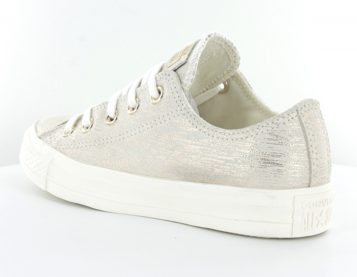 Converse Chuck taylor all star low métallic suede Beige métallic