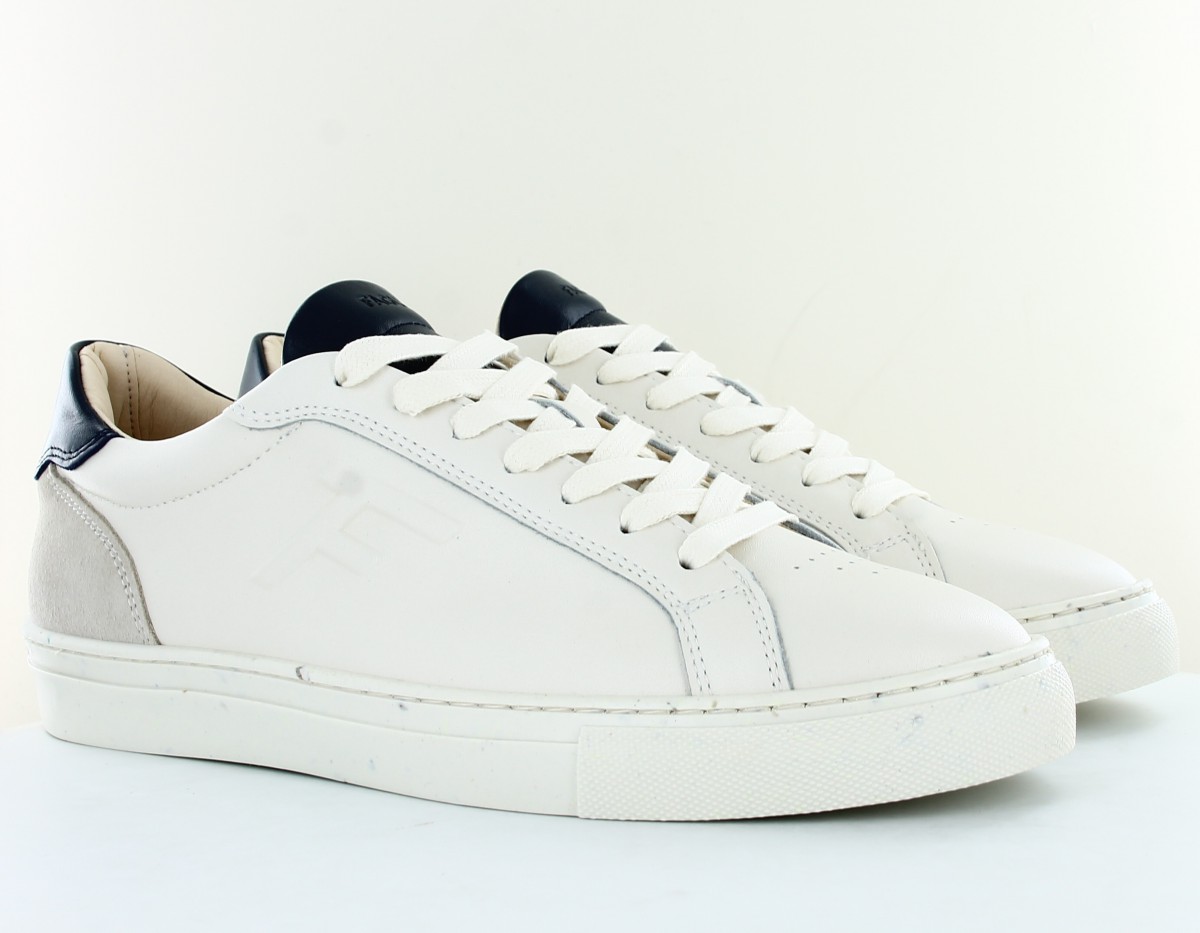 Faguo Ebony basket leather suede blanc bleu marine