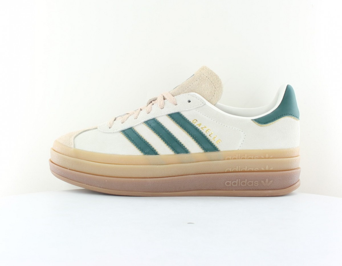 Adidas Gazelle bold beige vert gomme