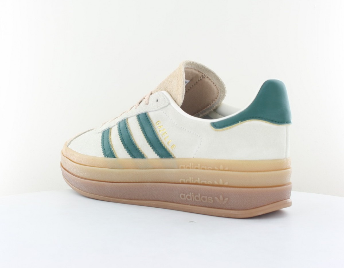 Adidas Gazelle bold beige vert gomme