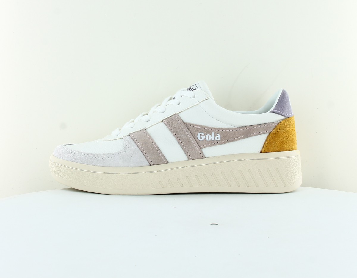 Gola Grandslam trident blanc beige jaune mauve