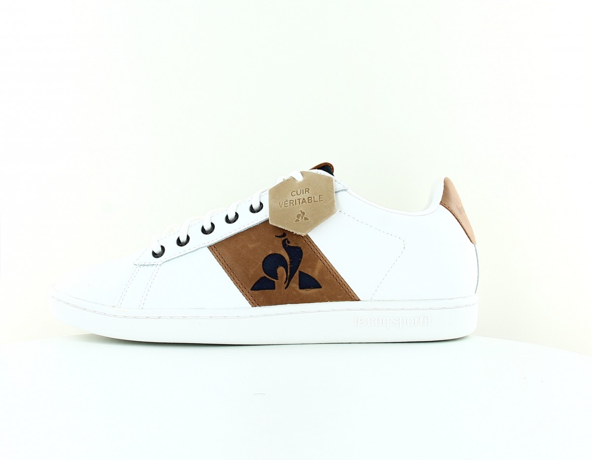 Lecoqsportif Master court waxy blanc marron bleu marine