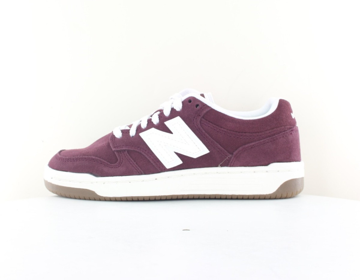 New Balance 480 suede bordeaux blanc gomme