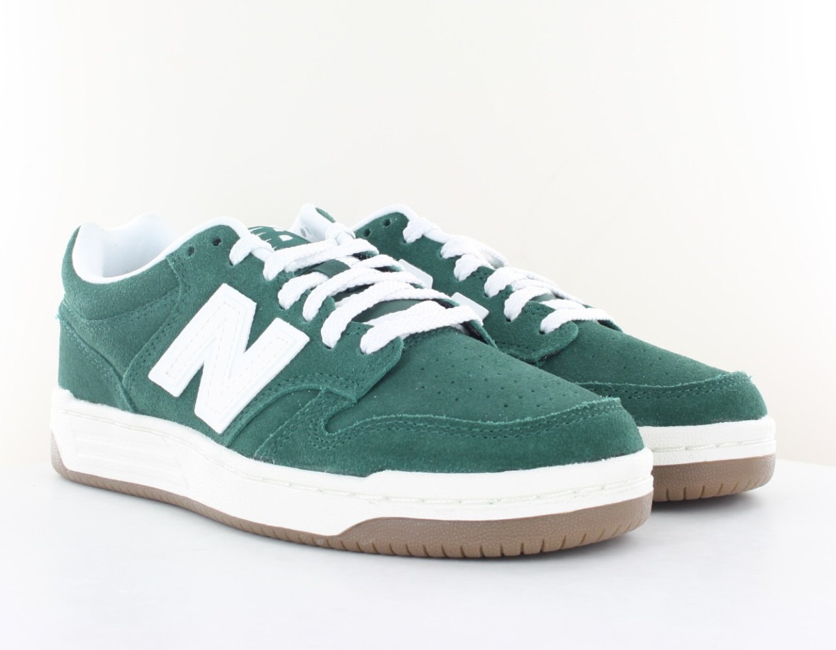 New Balance 480 suede vert blanc gomme