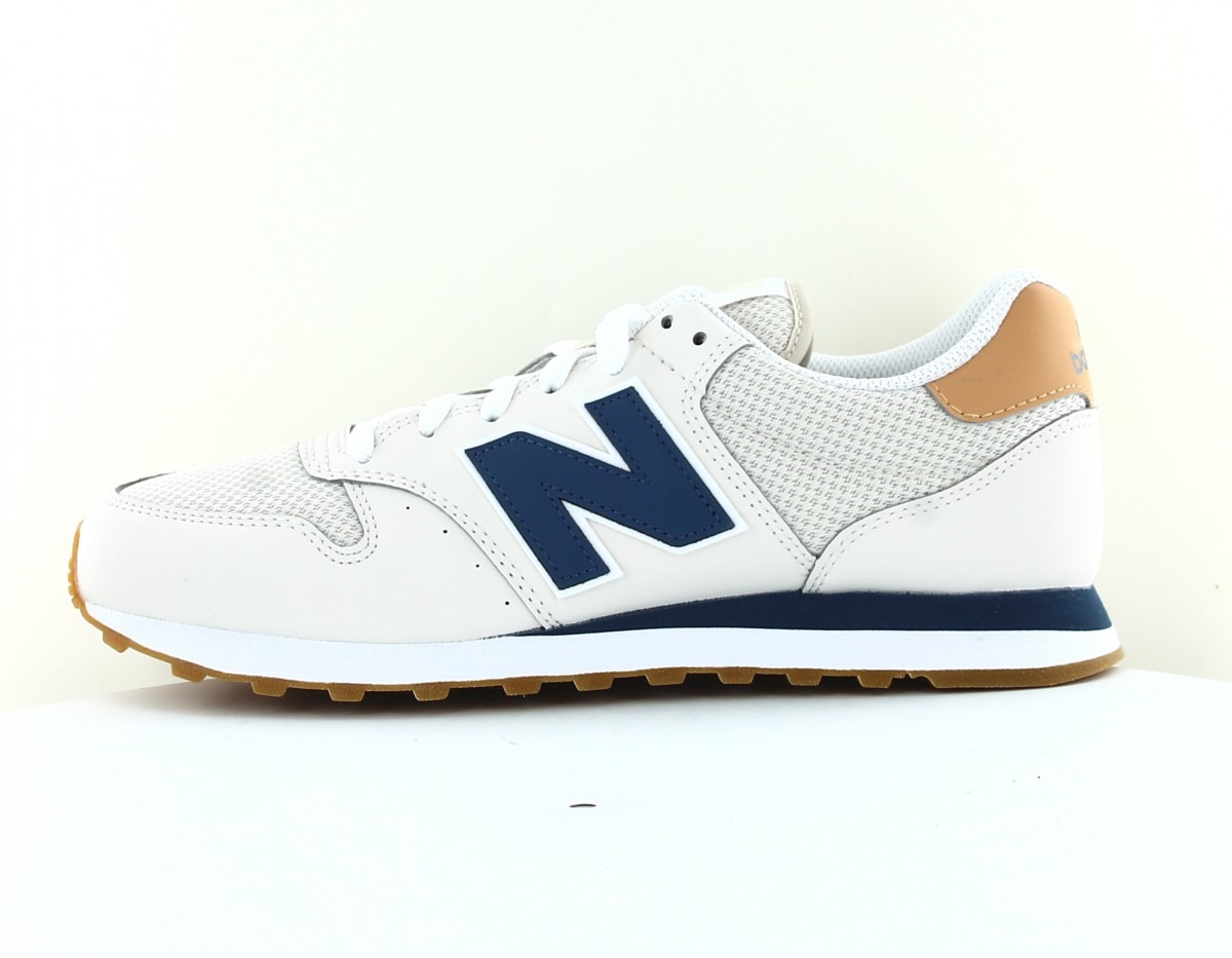 New Balance 500 beige bleu marine gomme