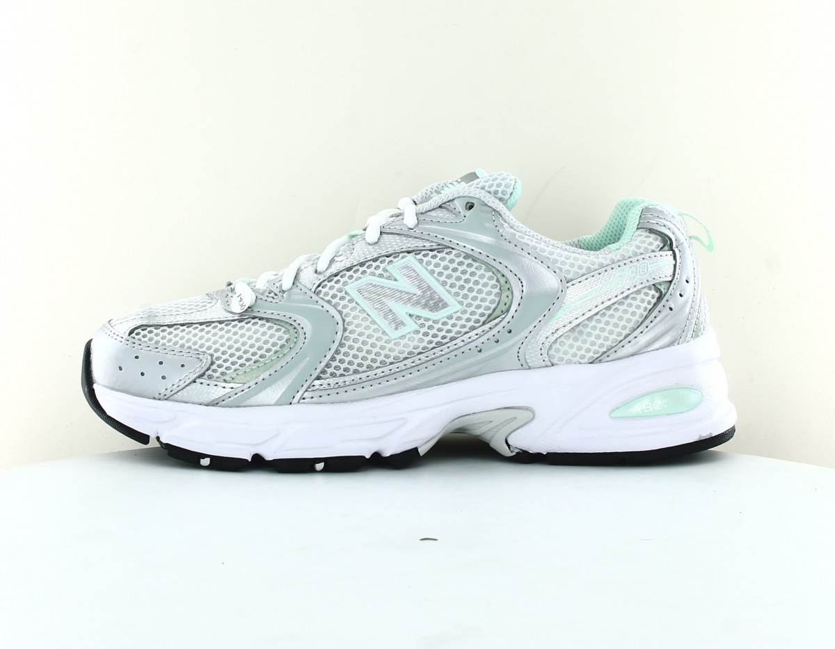 New Balance 530 Blanc argent vert pastel