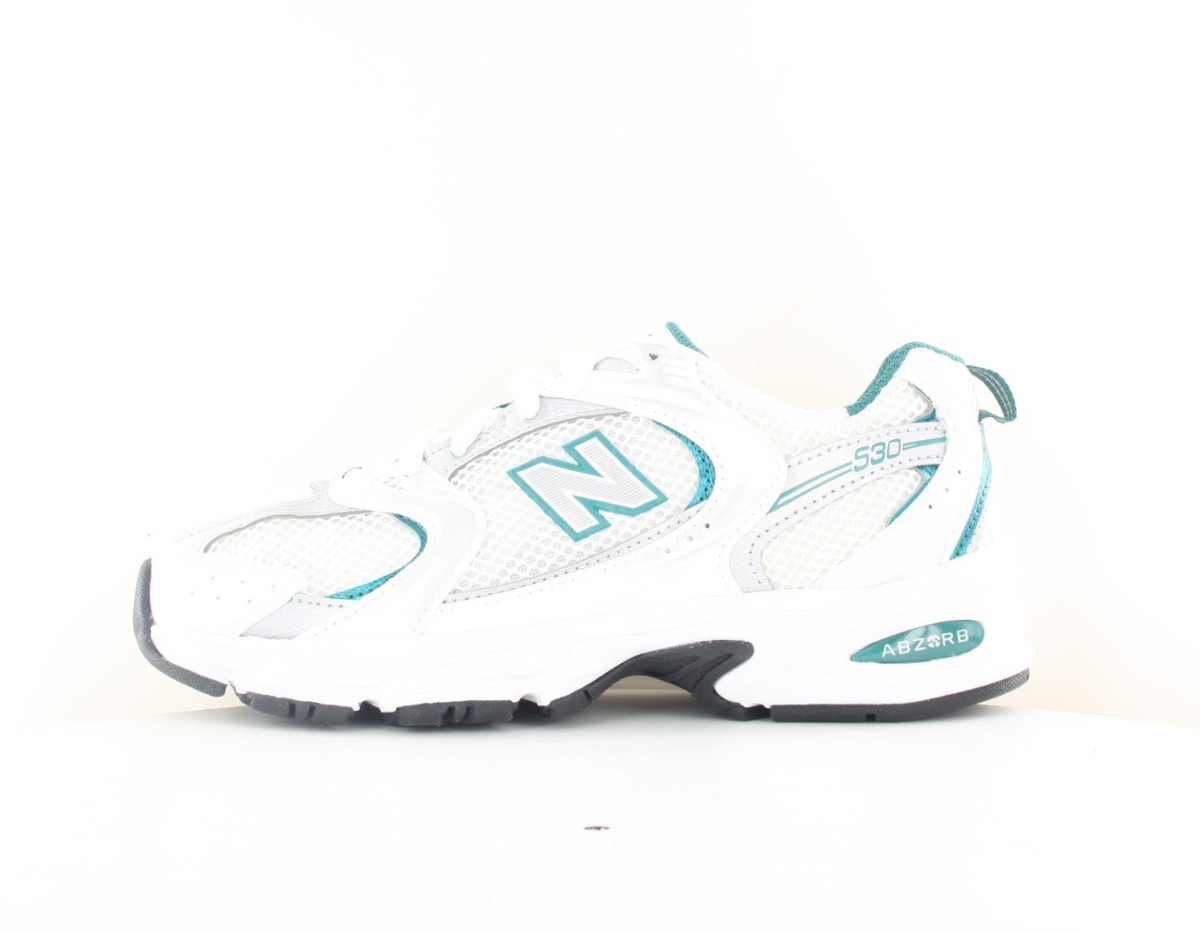 New Balance 530 femme blanc vert brillant argent