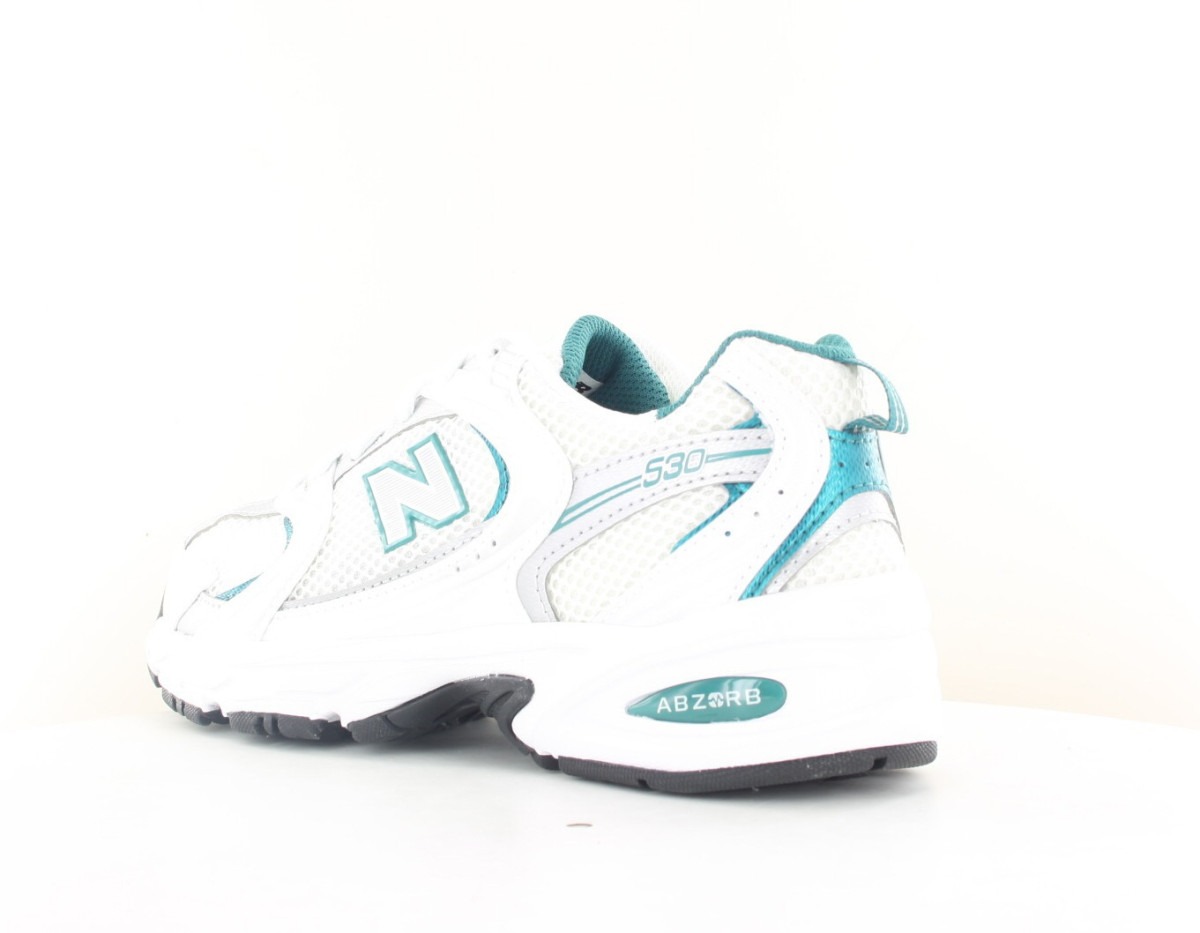 New Balance 530 femme blanc vert brillant argent