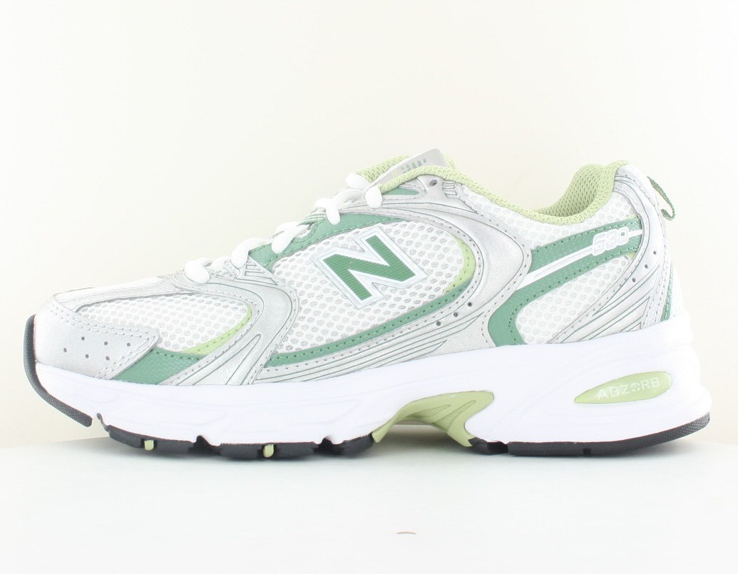 New Balance 530 blanc vert argent vert