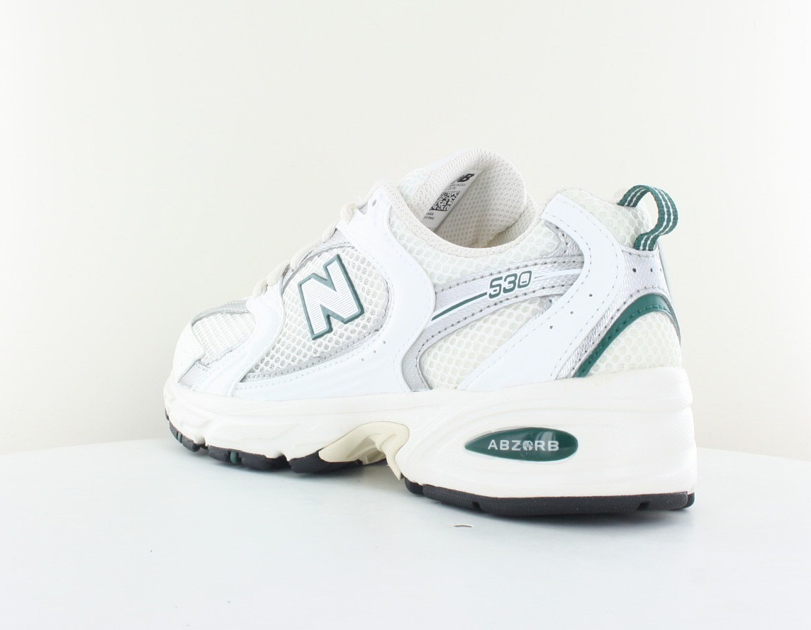 New Balance 530 femme beige blanc vert argent