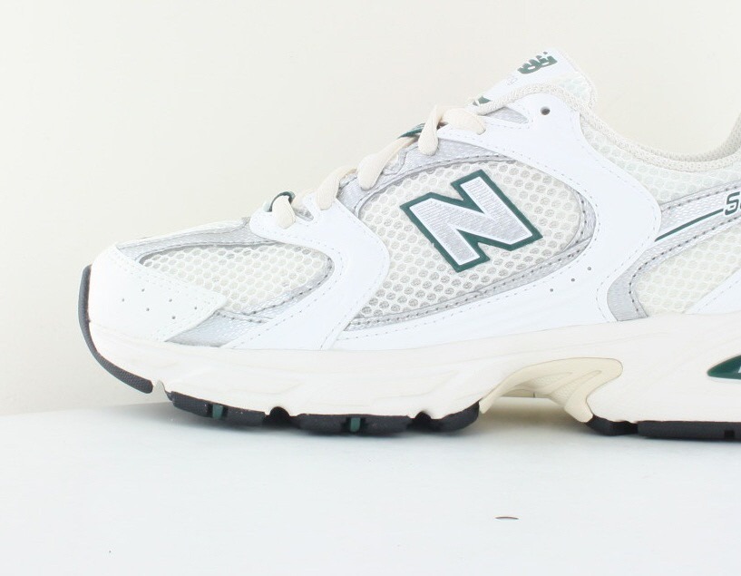 New Balance 530 femme beige blanc vert argent