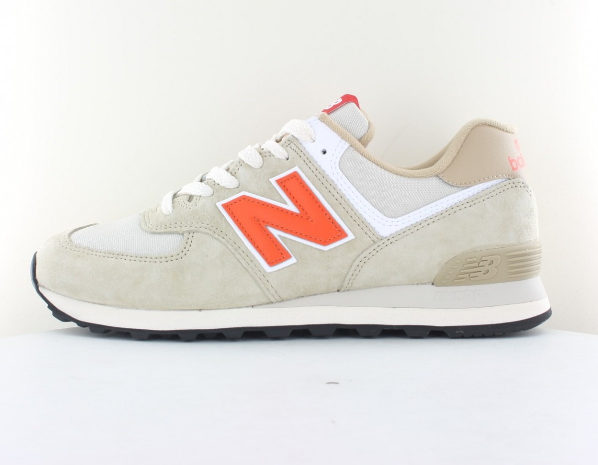 New Balance 574 beige orange blanc rouge