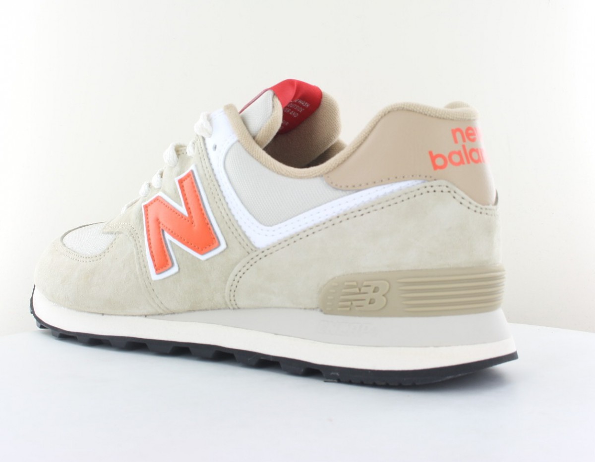 New Balance 574 beige orange blanc rouge