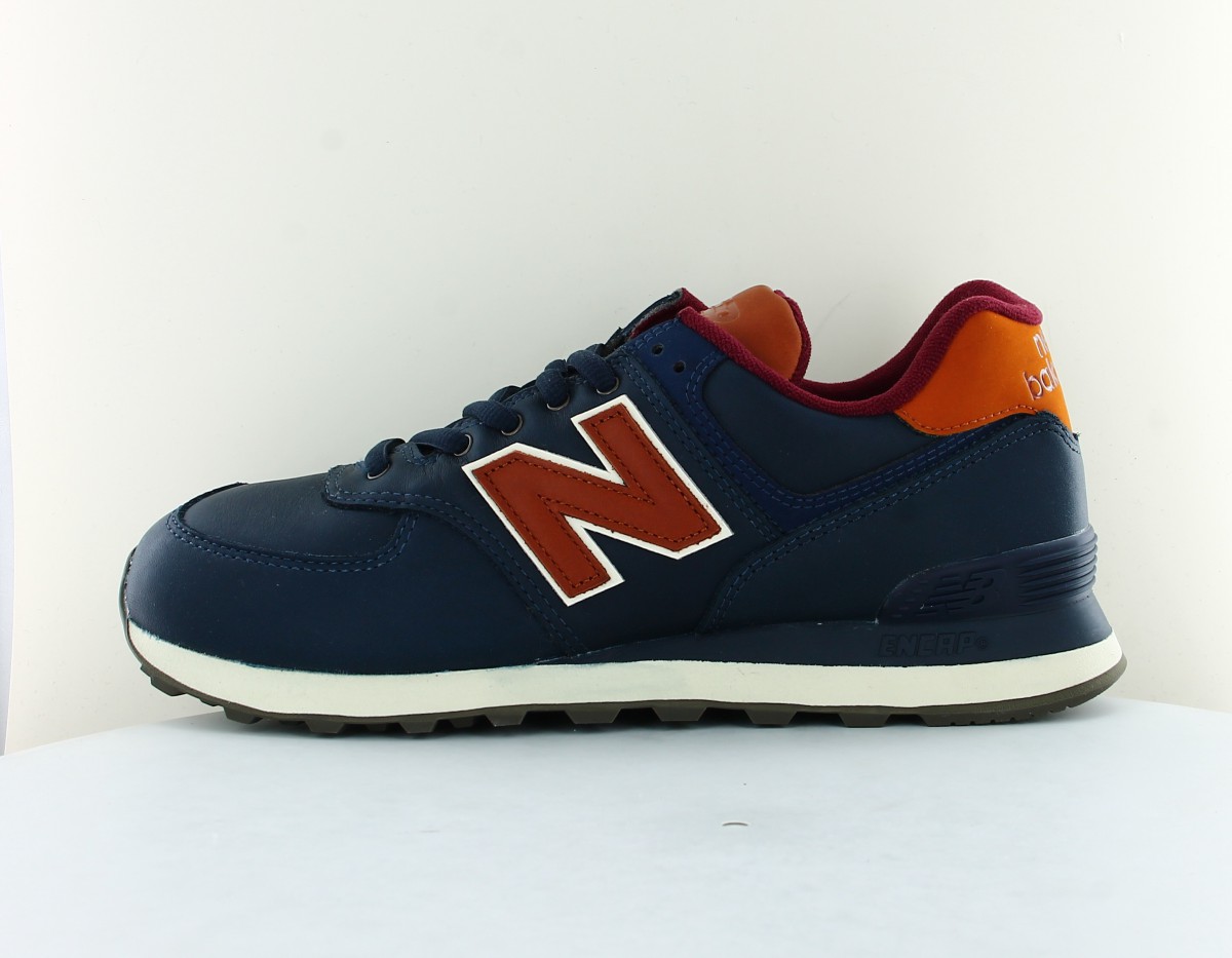 New Balance 574 cuir bleu marine marron bordeaux